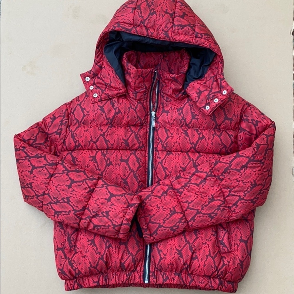 NEW GUESS Baddie Snake-Print Puffer Jacket - Picture 5 of 8